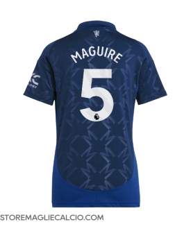 Manchester United Harry Maguire #5 Maglia Gara Trasferta Repliche 2024-25 Donna Maniche Corte